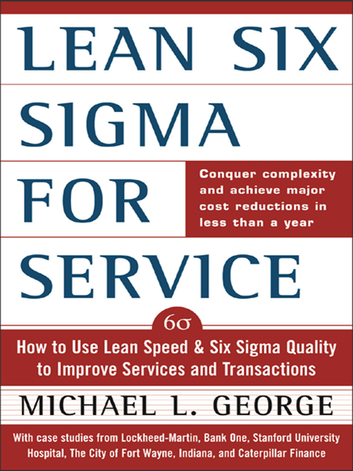 Title details for Lean Six Sigma for Service by Michael L. George - Wait list